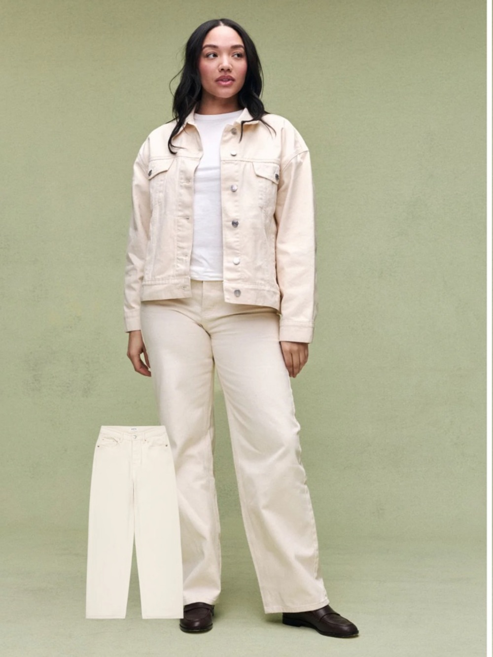 Parke Classic Straight Jeans Cream